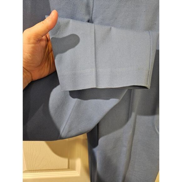 J. McLaughlin Cropped Pants Ankle Womens 12 Cyan Blue Textured Cotton Stretch - Picture 4 of 7